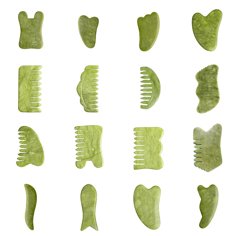 Jade Gua Sha Tool - Natural Green Xiuyu Gua Sha Board