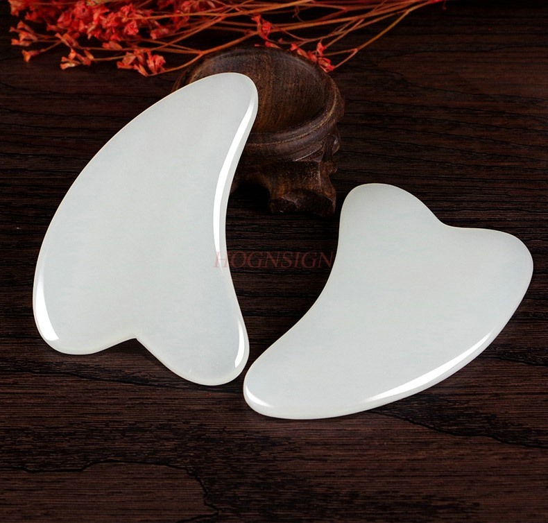 Jade Gua Sha Tool - 2pcs Natural jade facial shaving board