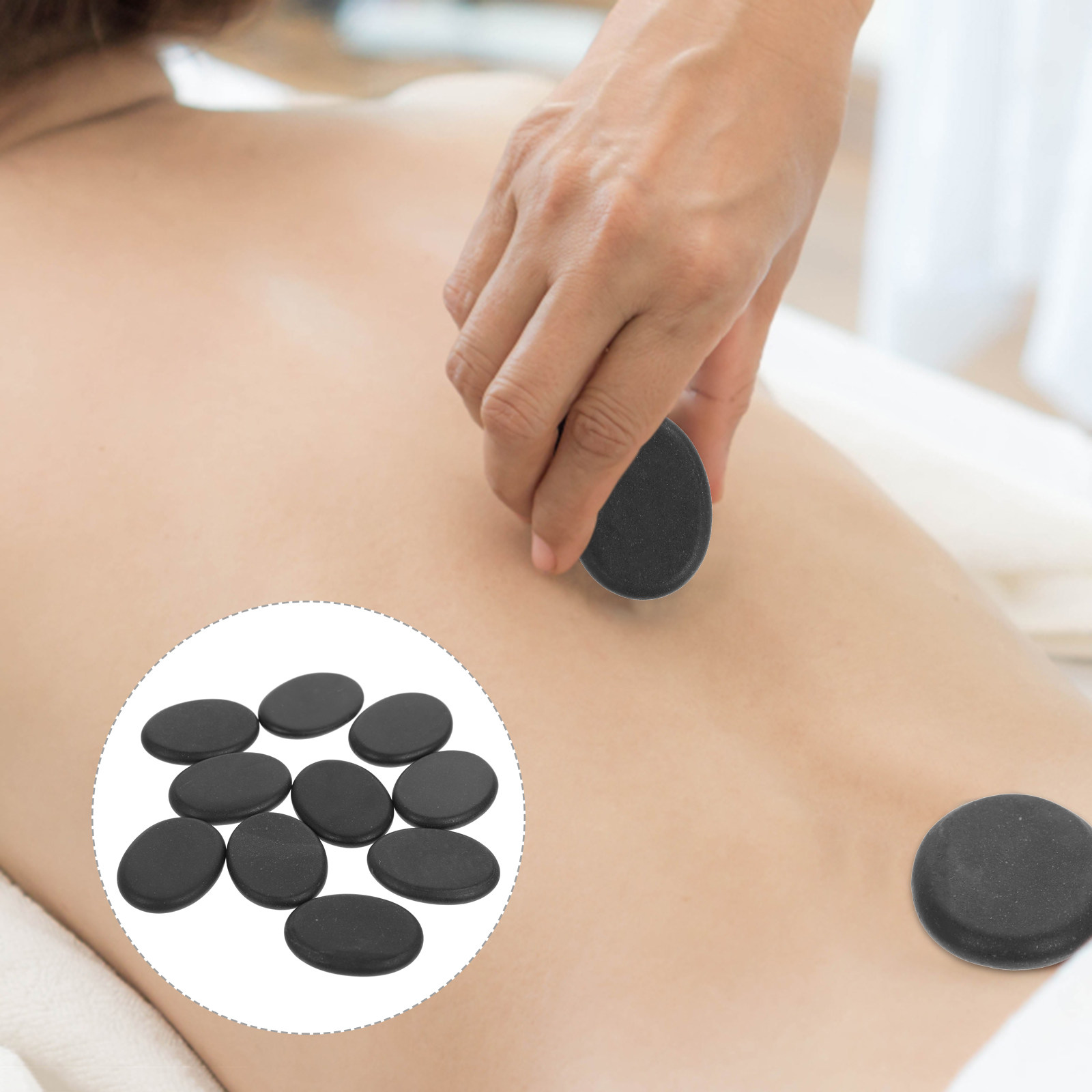 Foot Bath Massager - 10Pcs Volcanic Hot Stones Natural Spa