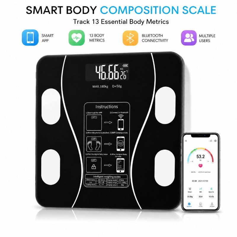 Digital Body Weight Scale - Smart Bluetooth Body Fat Scale Digital