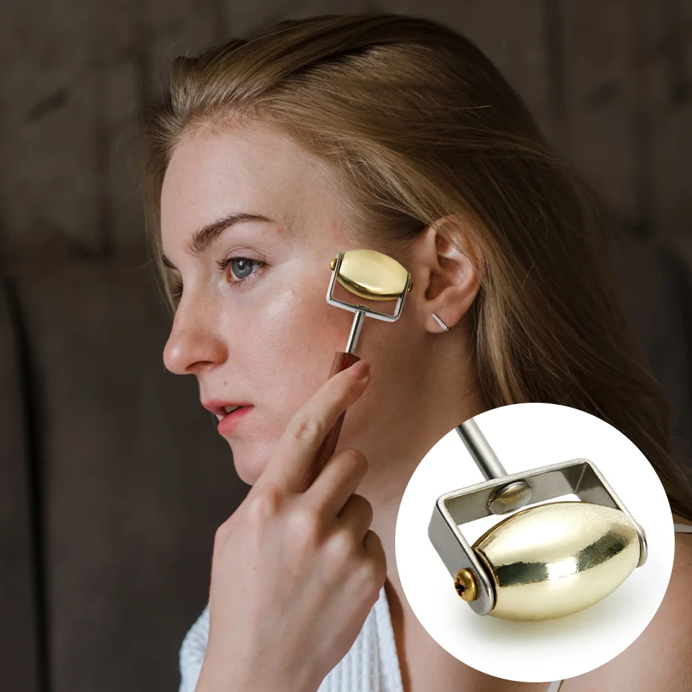 Jade Gua Sha Tool - Stainless Steel Pointed Roller Double Head