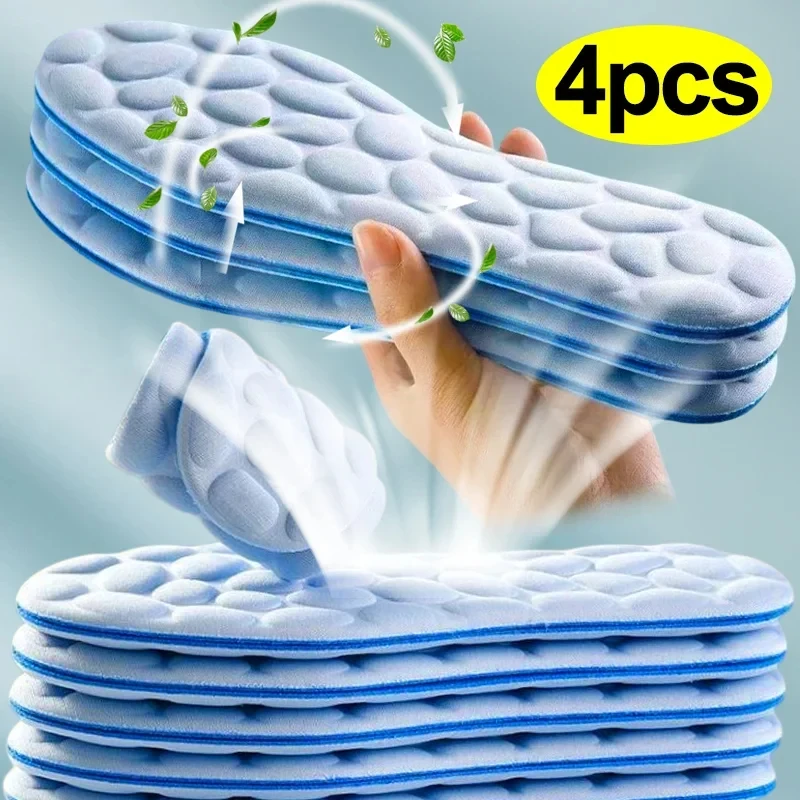 Foot Bath Massager - 2/4pcs Soft Massage Memory Foam Insoles