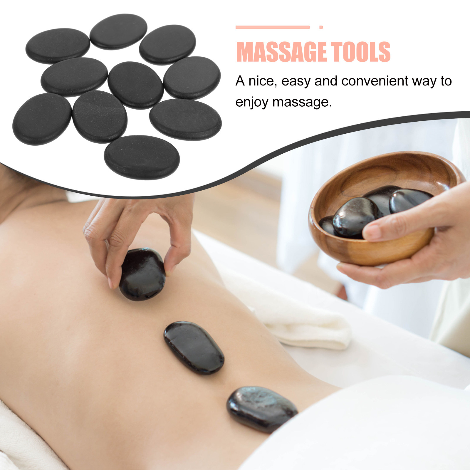 10Pcs Volcanic Hot Stones Natu - Foot Bath Massager ulasan dan harga