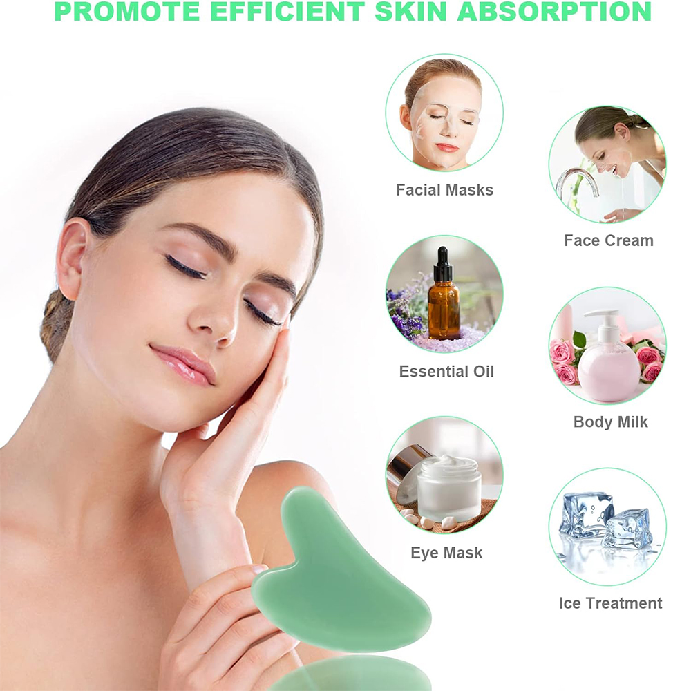 1PCS Natural Glass Jade Scrapi - Jade Gua Sha Tool ulasan dan harga