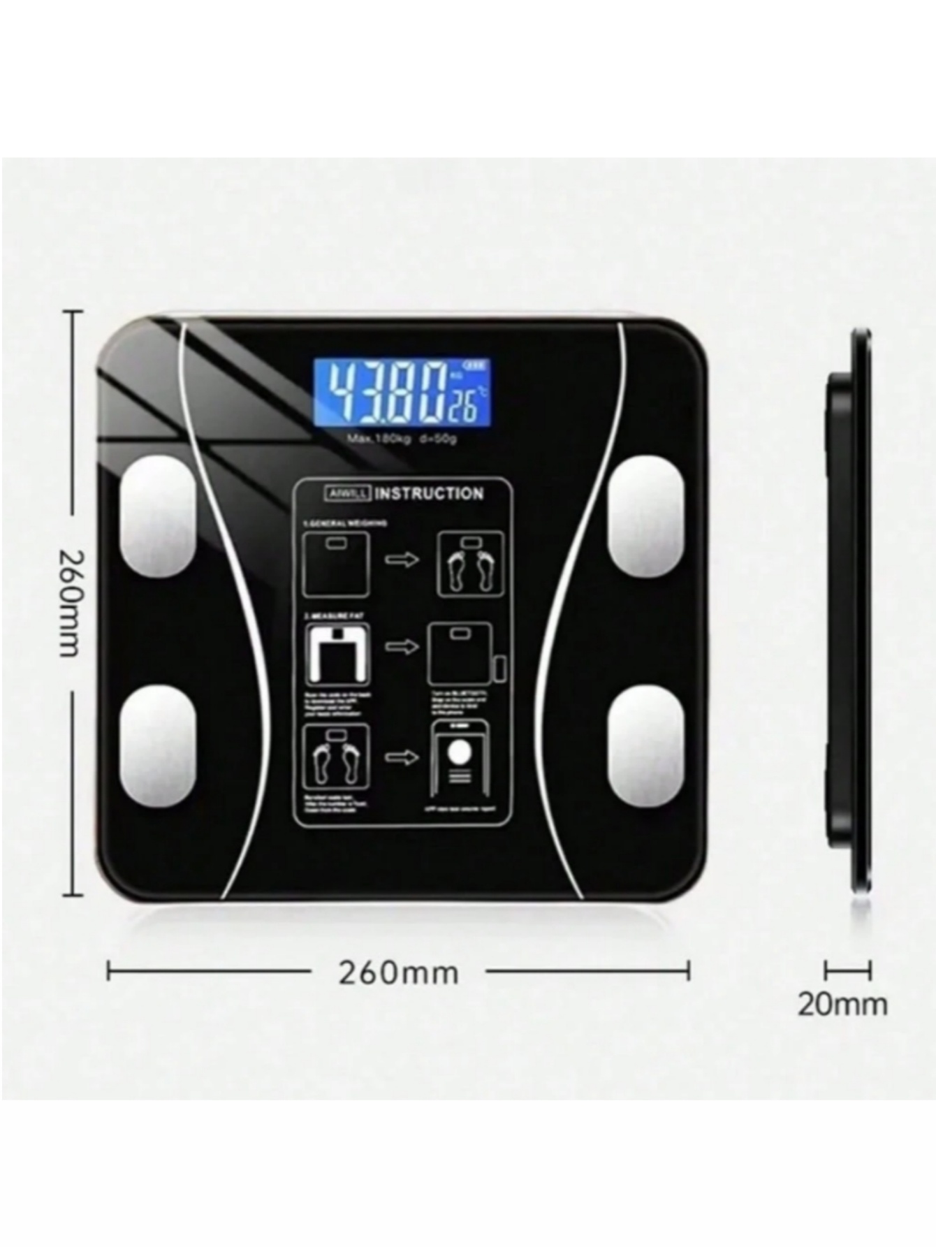 High Precision USB Rechargeabl - Digital Body Weight Scale ulasan dan harga