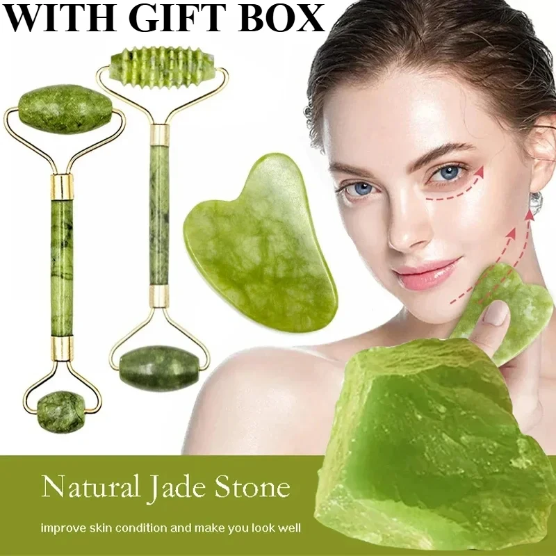 Natural Jade Roller Face Gua S - Jade Gua Sha Tool ulasan dan harga