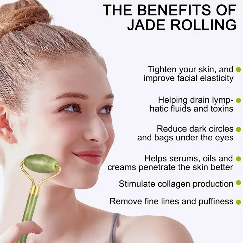 Natural Jade Roller Face Gua S - Jade Gua Sha Tool ulasan dan harga